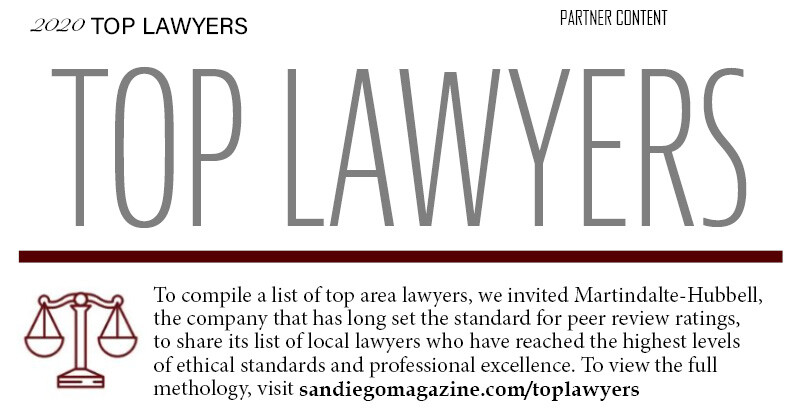 Top Lawyers - To view the full methodology, visit sandiegomagazine.com/toplawyers